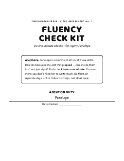 Fluency Check Kit, page 1